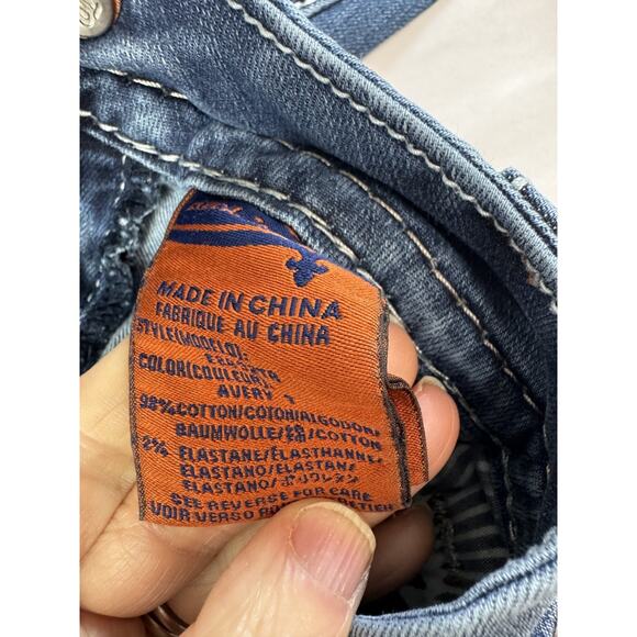 ROCK REVIVAL 25 Avery Straight Low Rise Western Pocket Flap Jewels Studs Cowboy - Picture 8 of 13